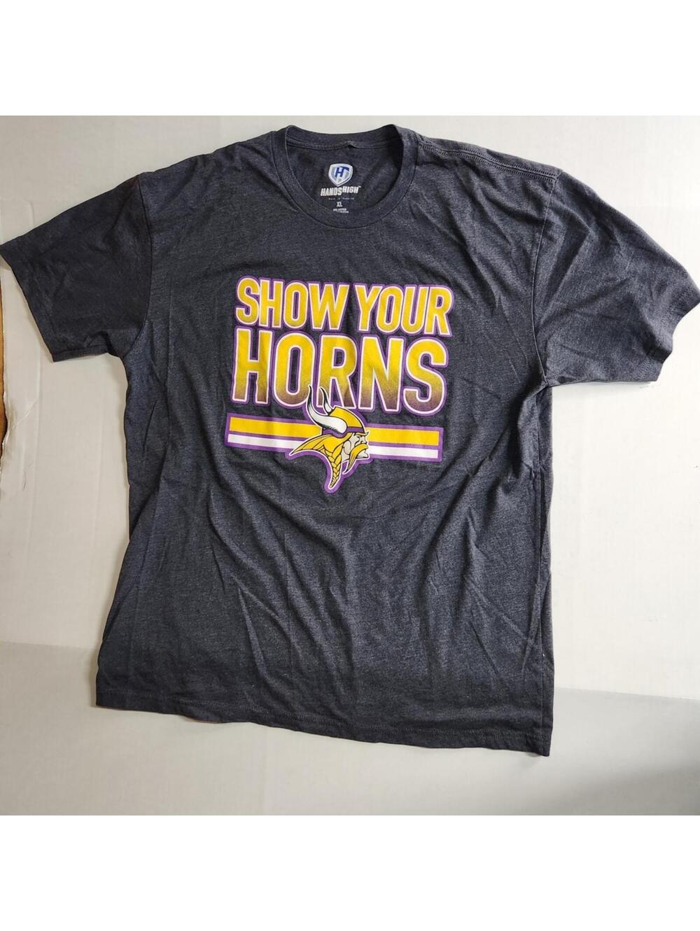 HanesSport 'Show Your Horns' Minnesota Vikings Short Sleeve Tee - Charcoal